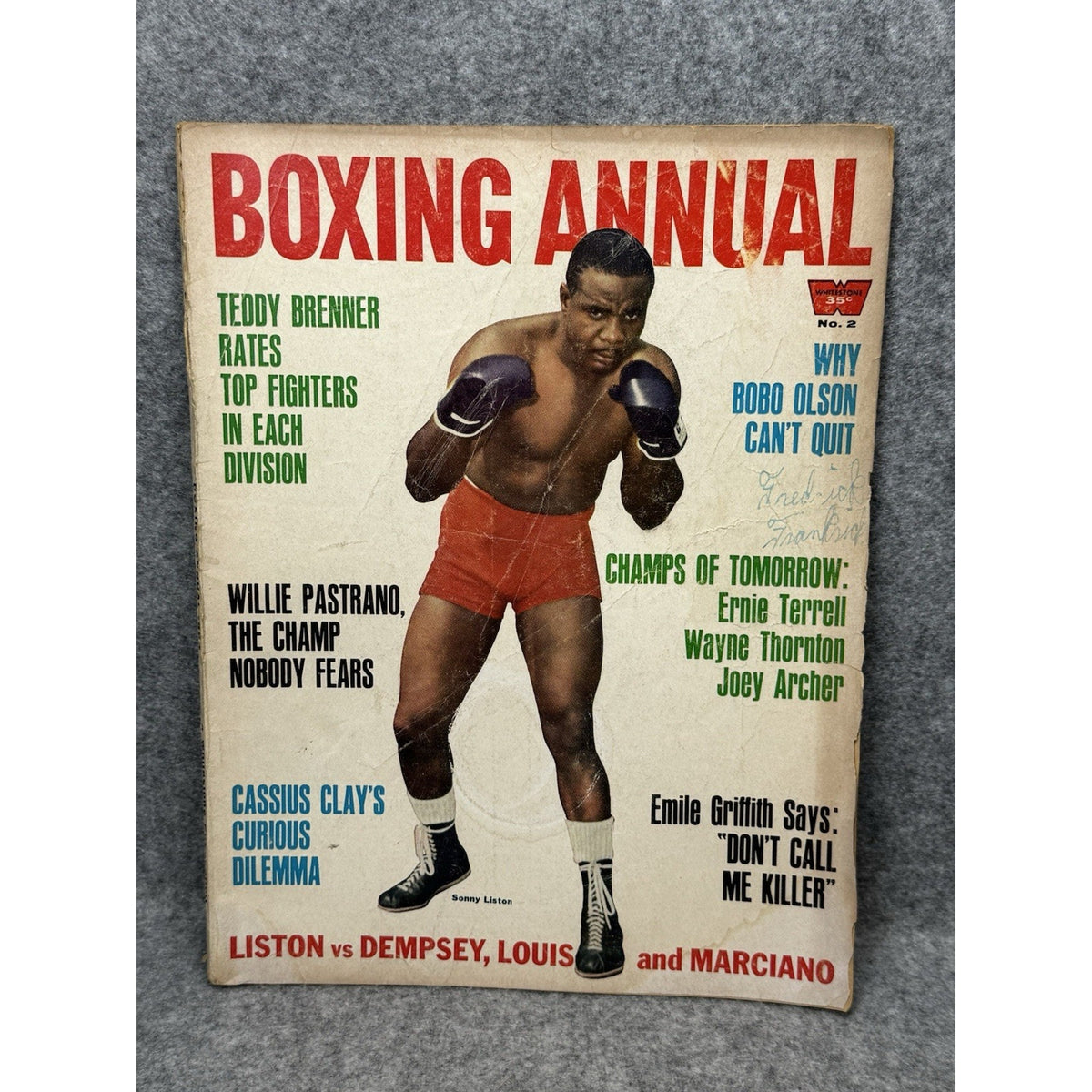 Boxing Annual 1964 No 2 Sonny Liston Cover Cassius Clay Vintage Magazine