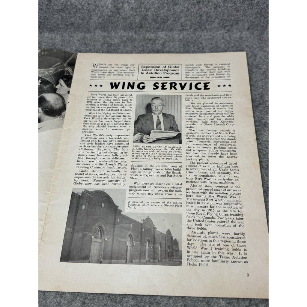 1942 Globe Beam WWII Aircraft Magazine Fort Worth Texas September