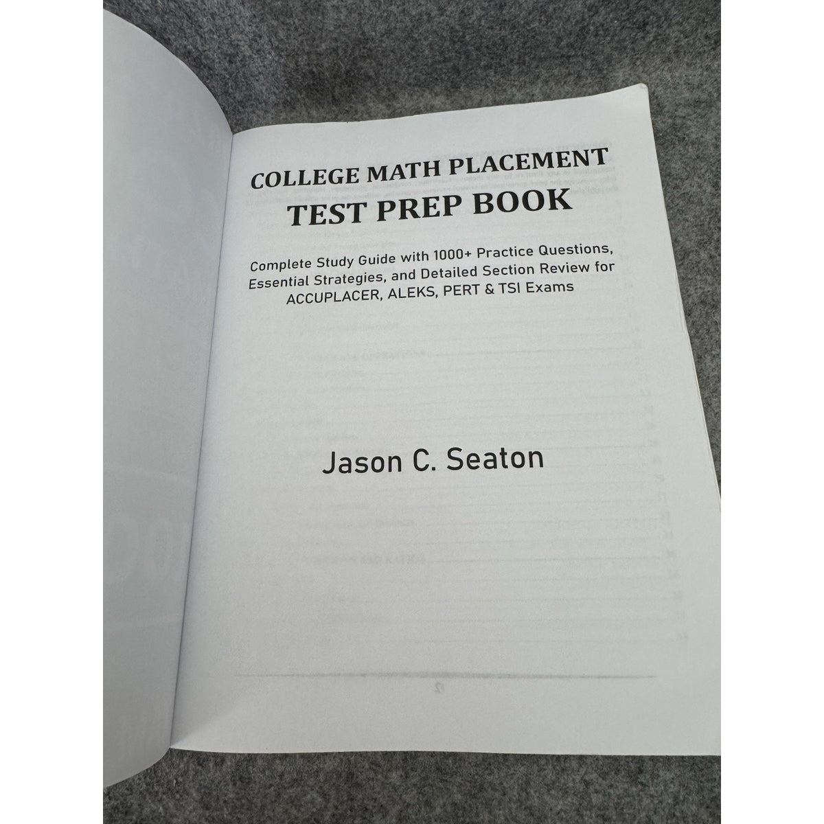 2026-2027 College Math Placement Test Prep Book Jason Seaton PB