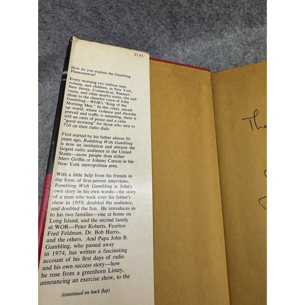 Signed Rambling With Gambling John Gambling 1972 HCDJ WOR Radio Memoir