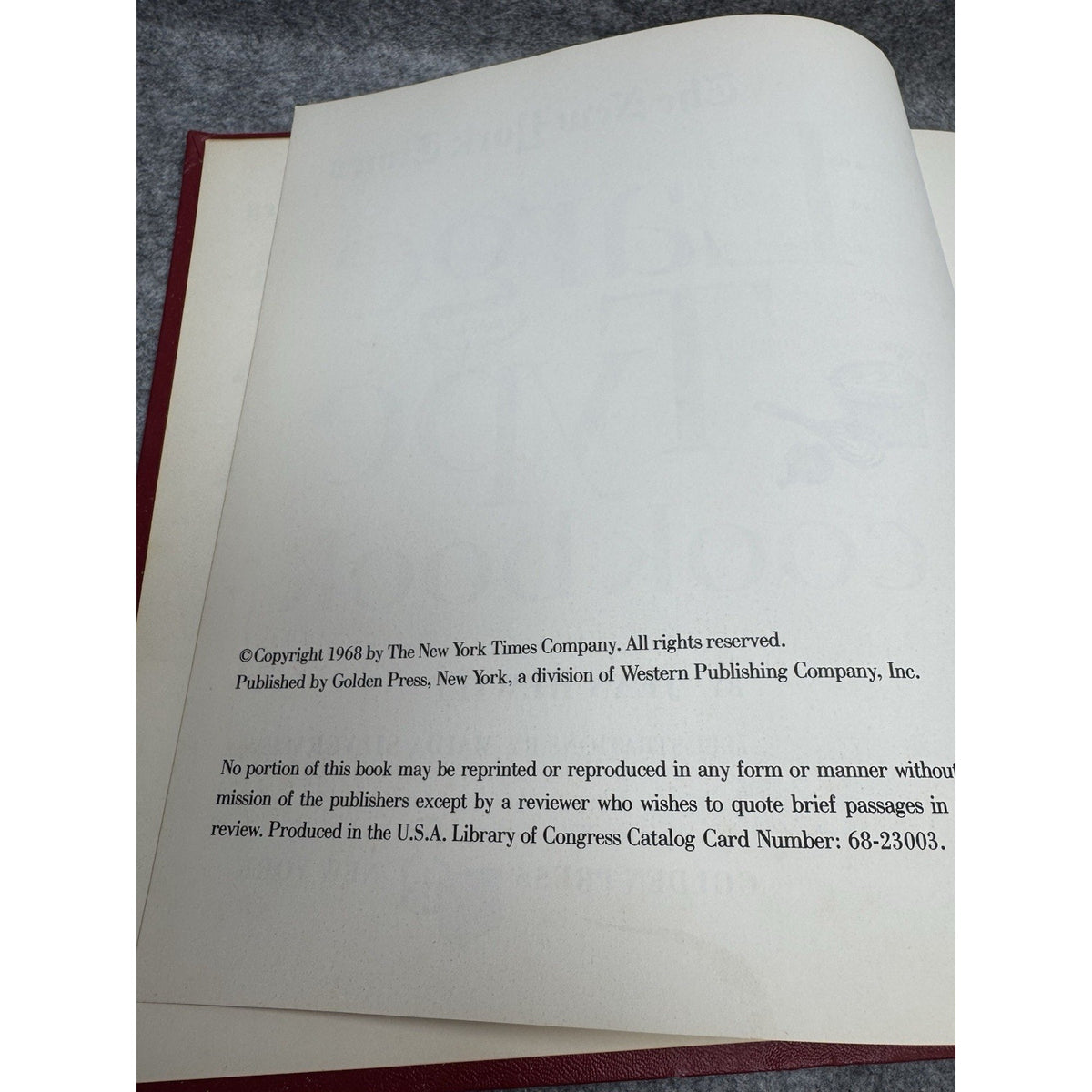 1968 New York Times Large Type Cookbook Jean Hewitt Vintage Hardcover
