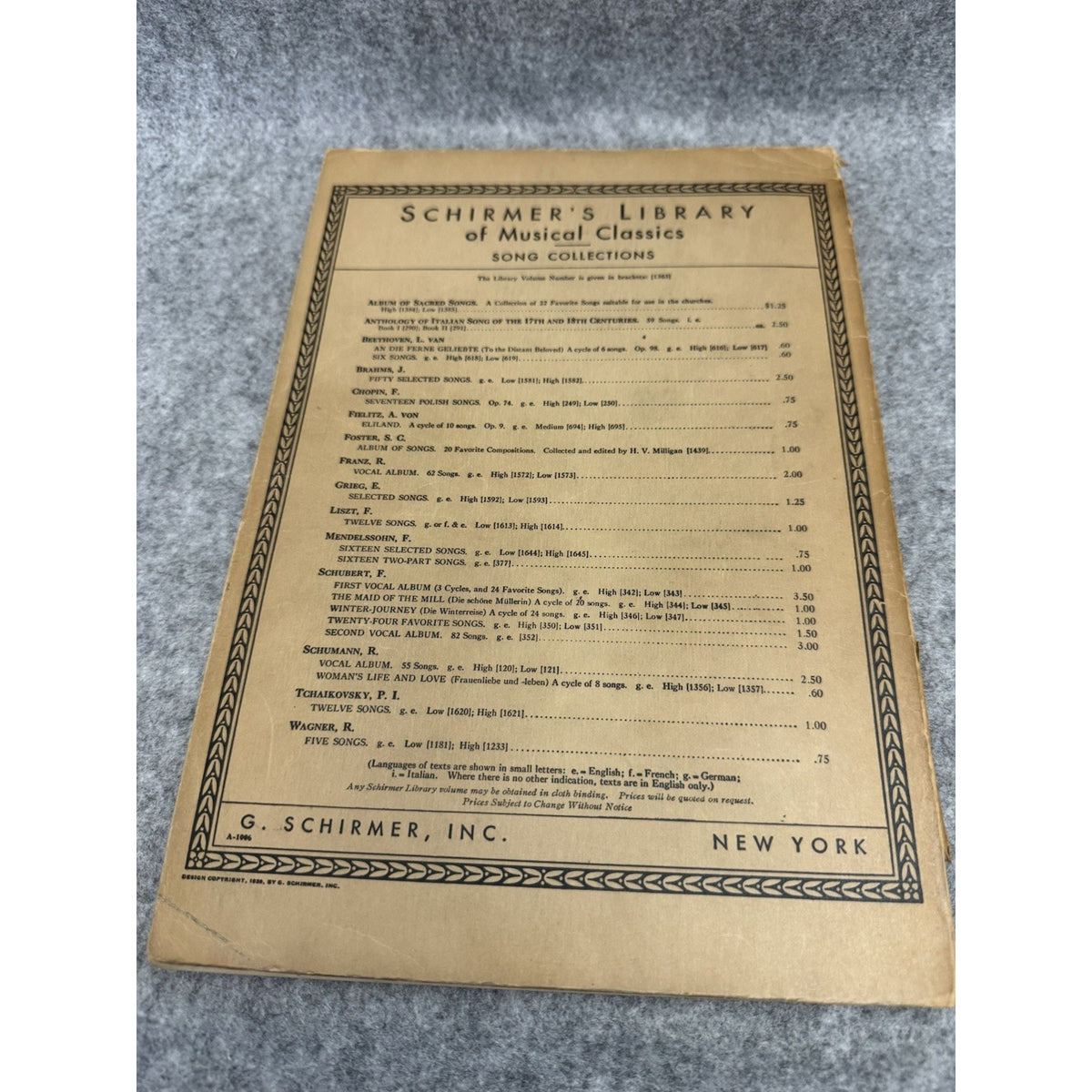 Anthology of Sacred Song Alto G Schirmer Antique Sheet Music 1901