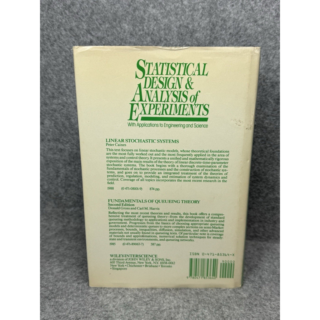 Statistical Design Analysis Experiments Mason Gunst Hess 1st Ed Hardcover DJ