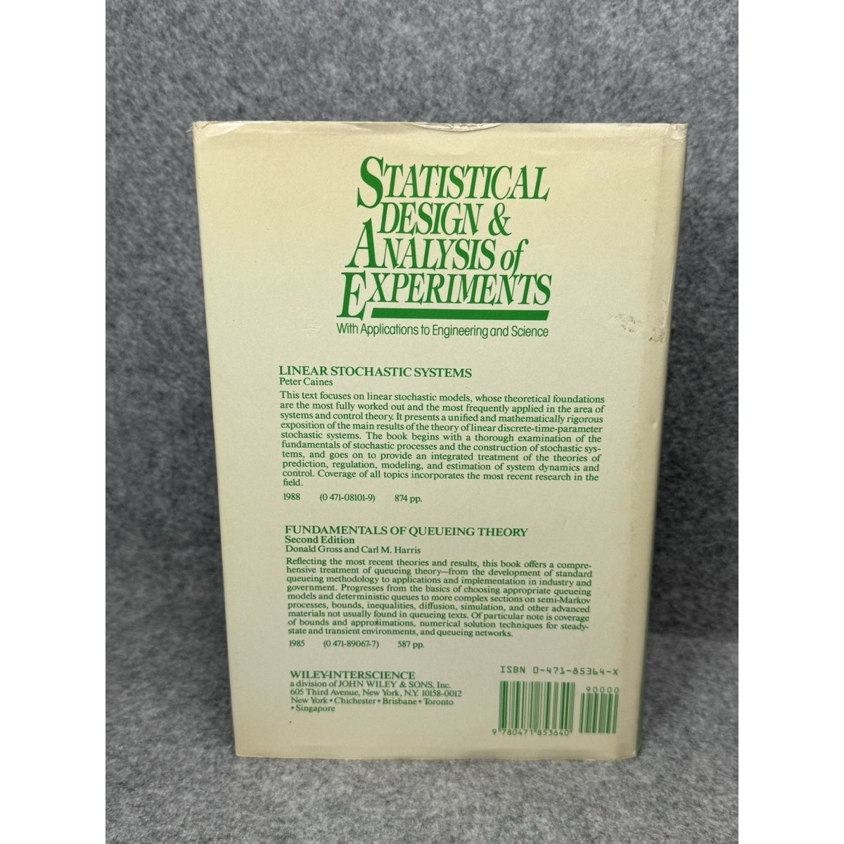 Statistical Design Analysis Experiments Mason Gunst Hess 1st Ed Hardcover DJ