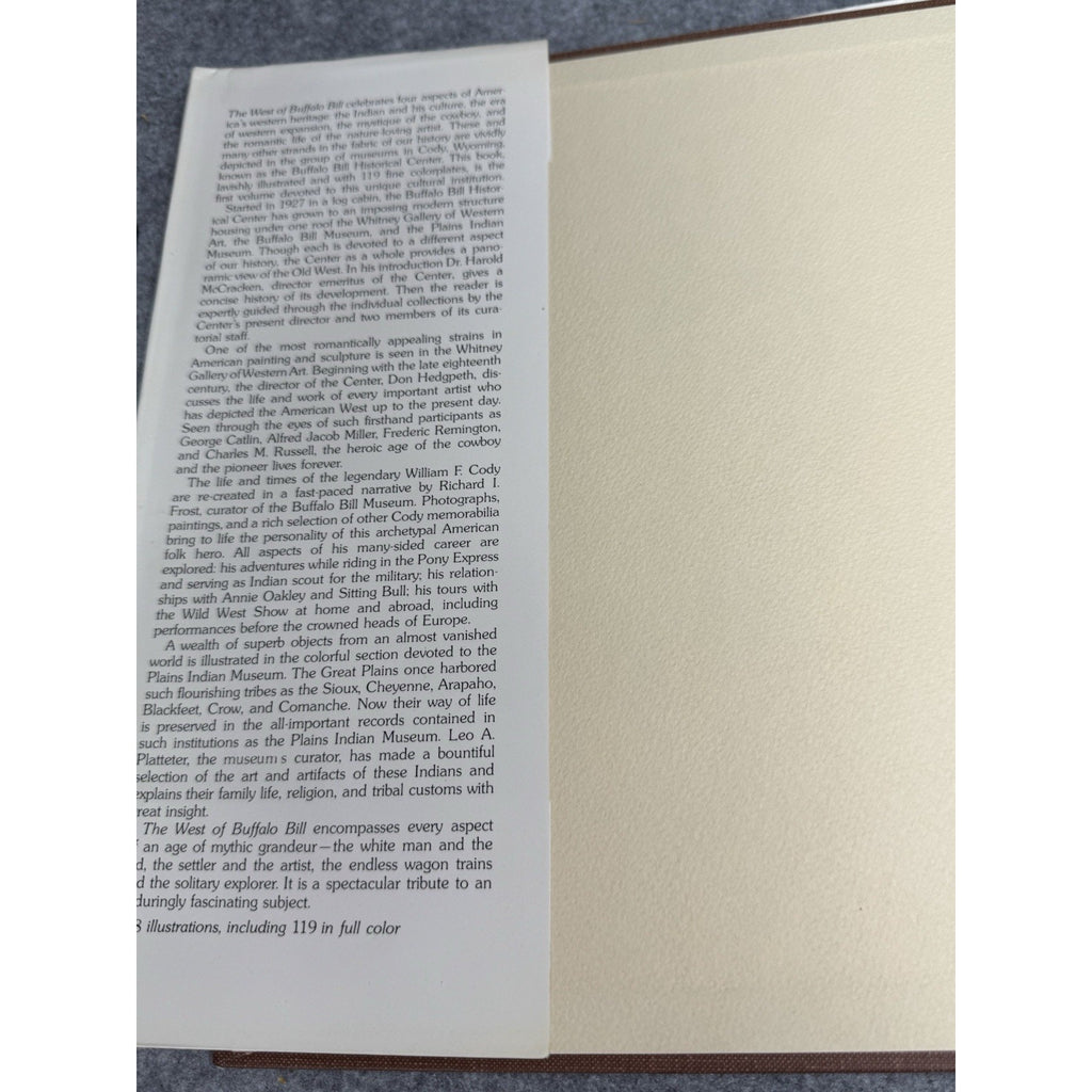 1974 The West of Buffalo Bill Frontier Art Indian Crafts Hardcover DJ Abrams