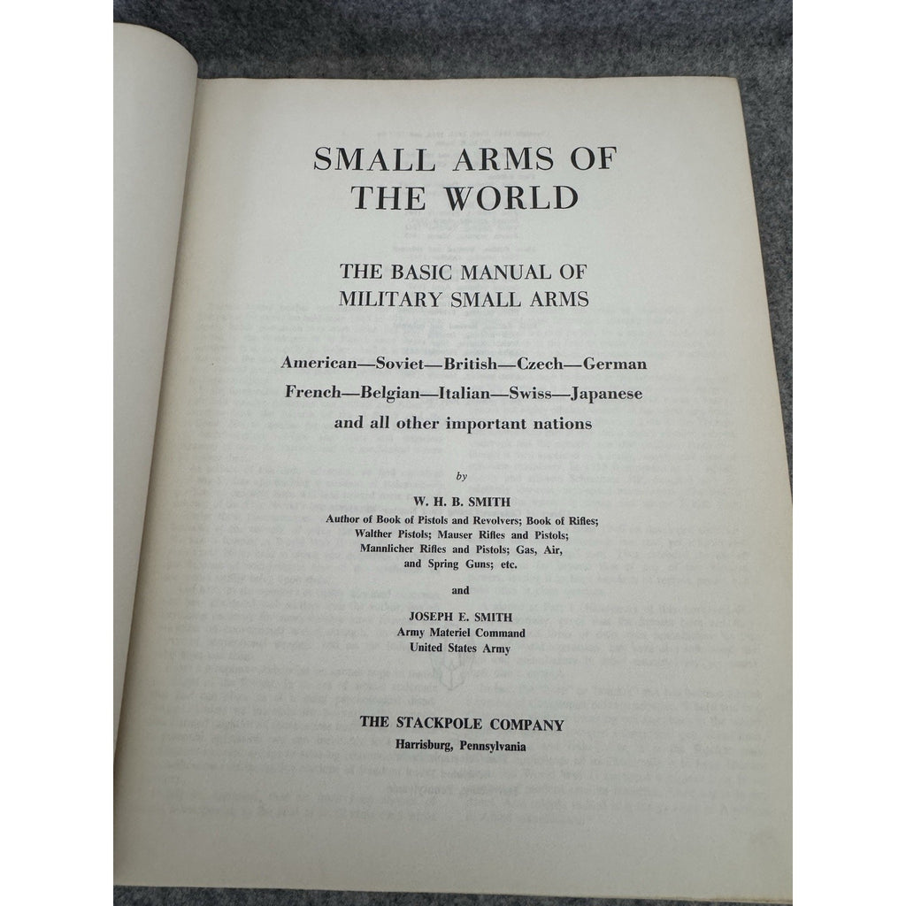 Small Arms of the World 7th Edition 1962 W.H.B. Smith HC Stackpole