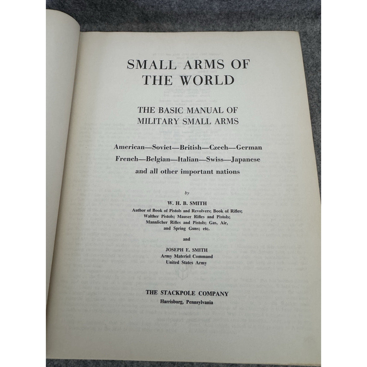 Small Arms of the World 7th Edition 1962 W.H.B. Smith HC Stackpole