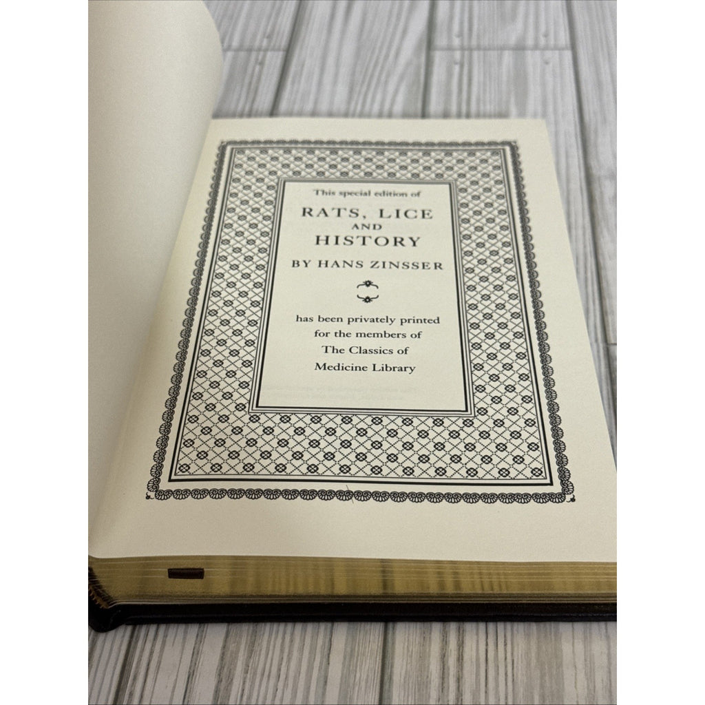 Rats, Lice and History by Hans Zinsser HC First Thus Like New 1997