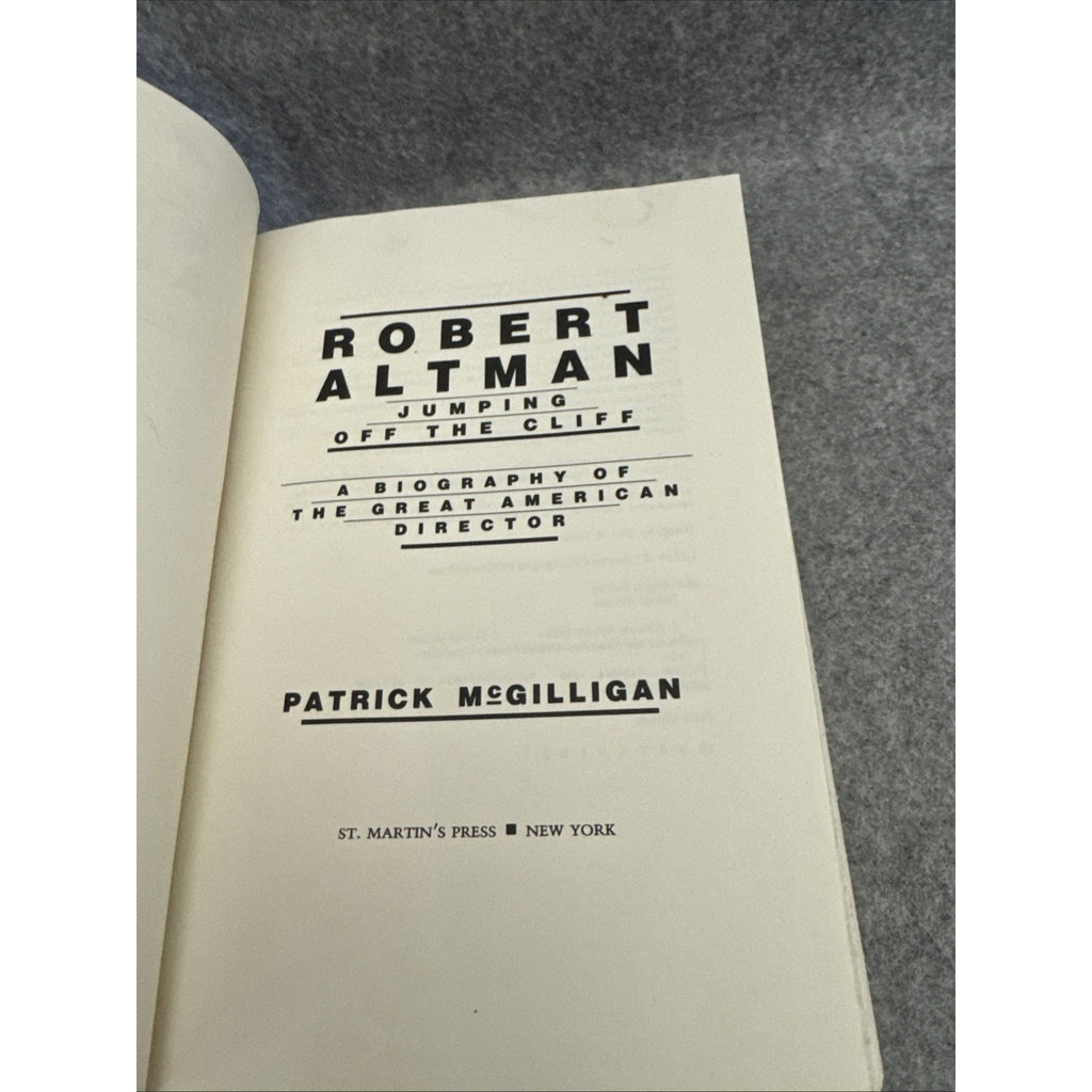 Robert Altman : Jumping Off the Cliff by Patrick. McGilligan (1989, Hardcover)
