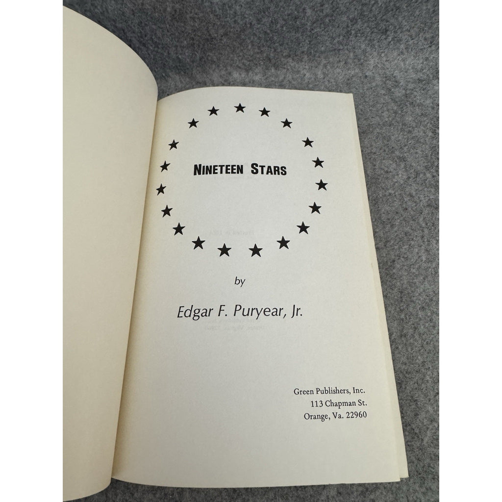 1973 Nineteen Stars Edgar F Puryear Jr Military Generals Hardcover