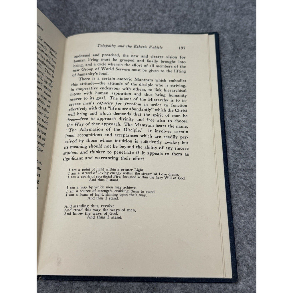 Telepathy Etheric Vehicle Alice A Bailey 1951 Occult Theosophy Hardcover