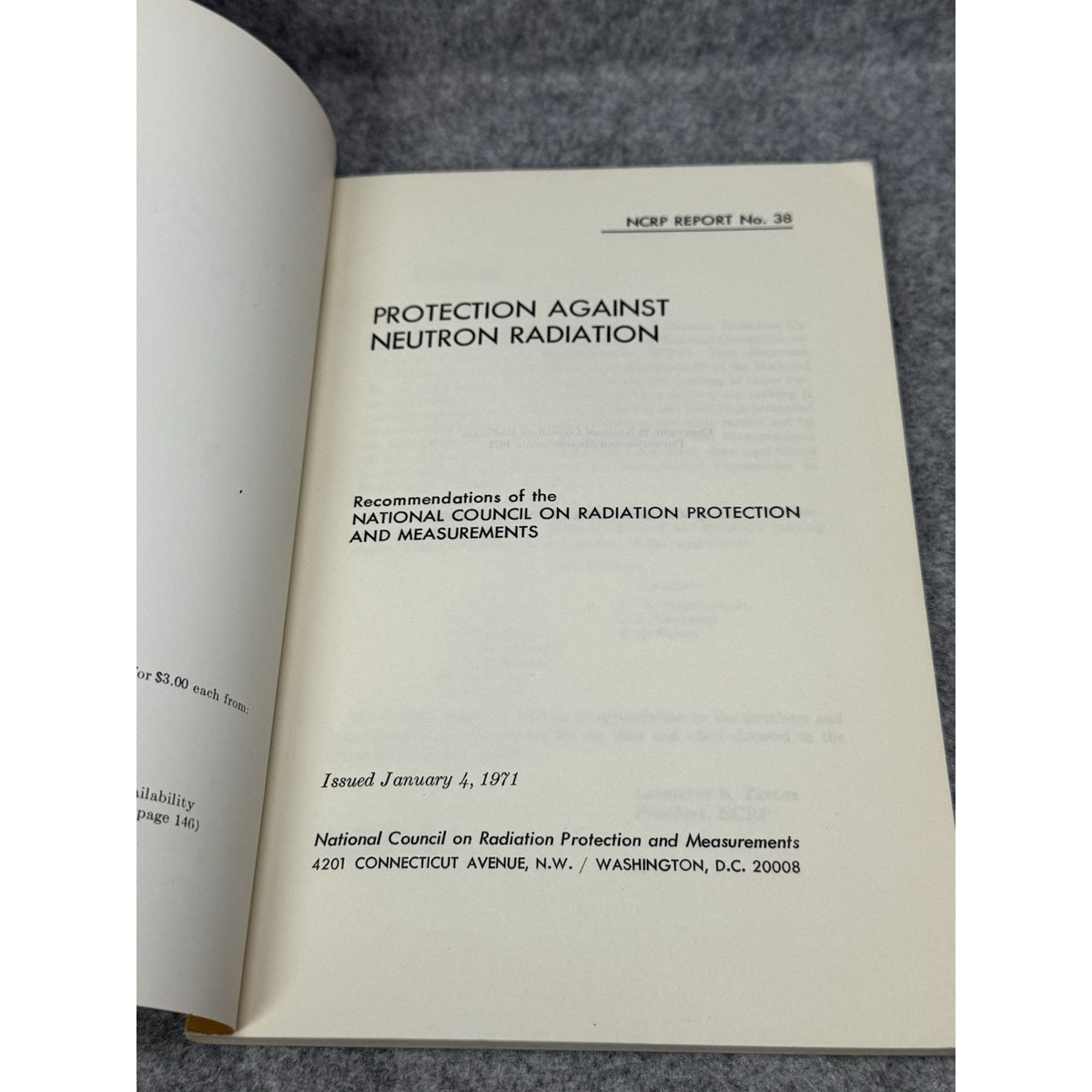 1971 Protection Against Neutron Radiation NCRP Report No. 38 Nuclear Physics