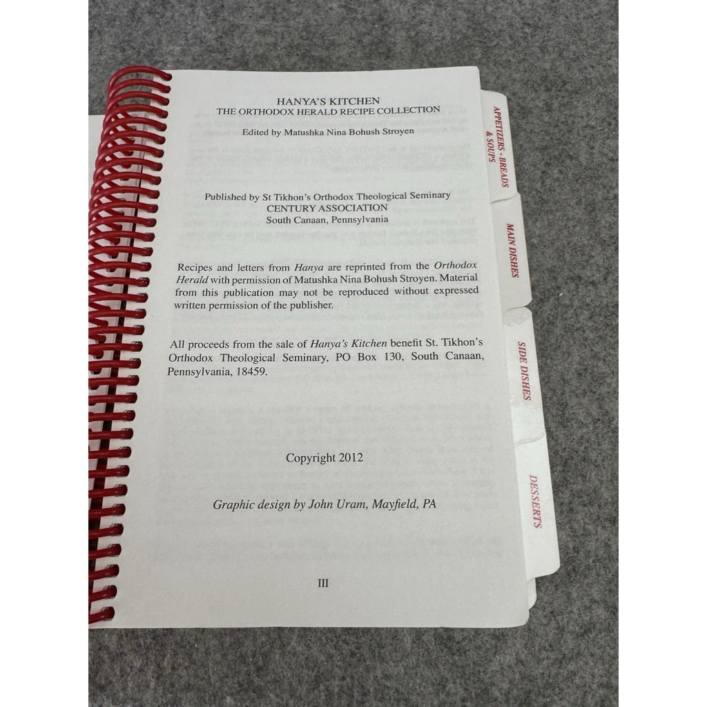 Hanya’s Kitchen Orthodox Herald Recipe Collection 2012 St Tikhon’s Cookbook
