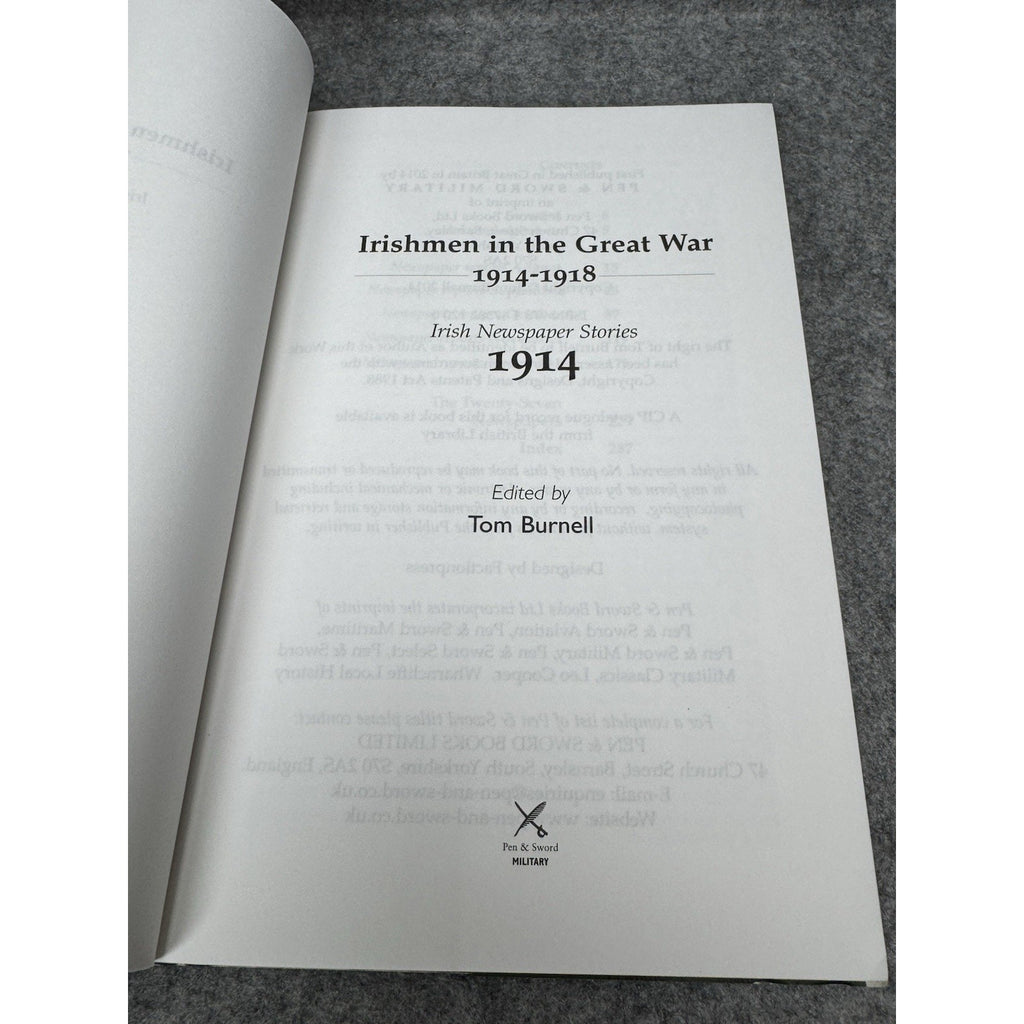 2014 Irishmen in the Great War Reports from the Front 1914 Burnell 1st Edition