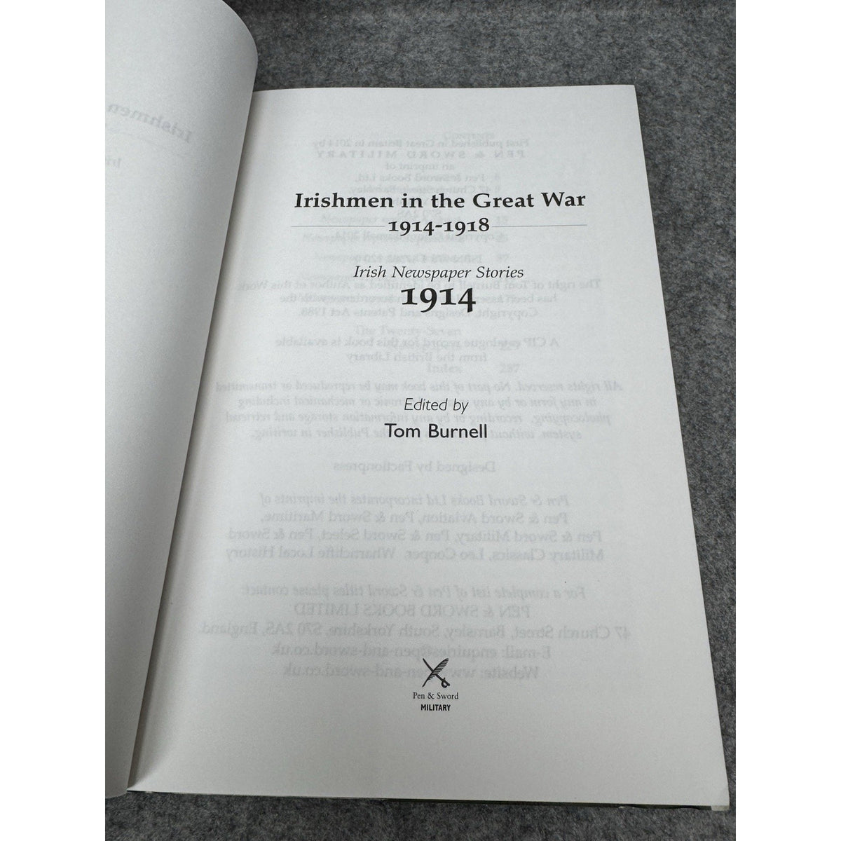 2014 Irishmen in the Great War Reports from the Front 1914 Burnell 1st Edition