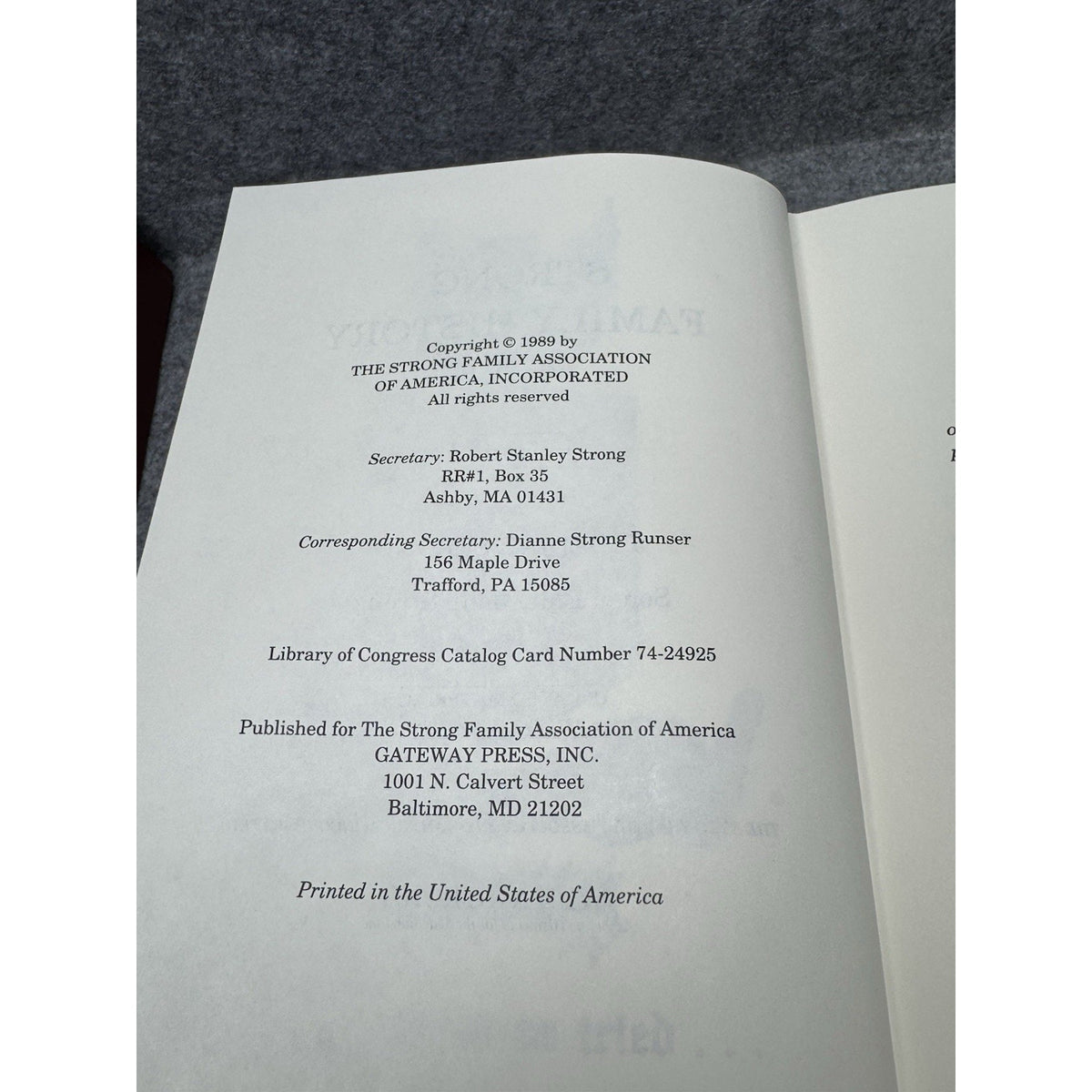 Dwight Strong Family History 1984 2 Vol + 1989 Jedediah Update Genealogy