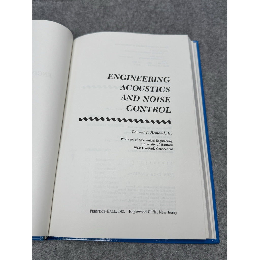 Engineering Acoustics & Noise Control by Conrad J. Hemond, Jr