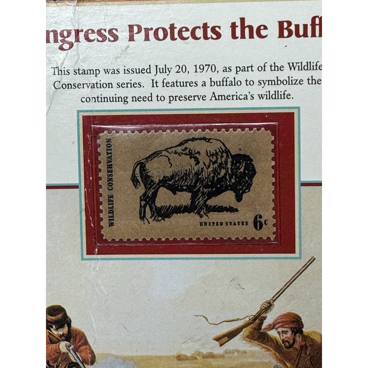 1936 Buffalo Nickel 1970 Wildlife Conservation Stamp Historical Display