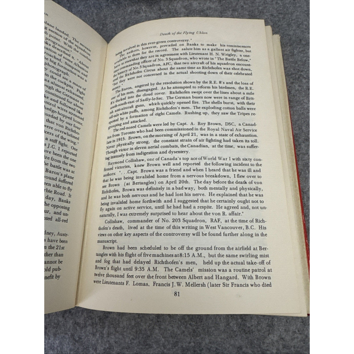 Who Killed The Red Baron Carisella, Ryan Hardcover Dust Jacket 1st Edition 1969