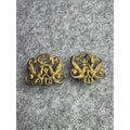 Russian Style Imperial Cypher Insignia Pair Gold Tone Monogram Uniform Fittings