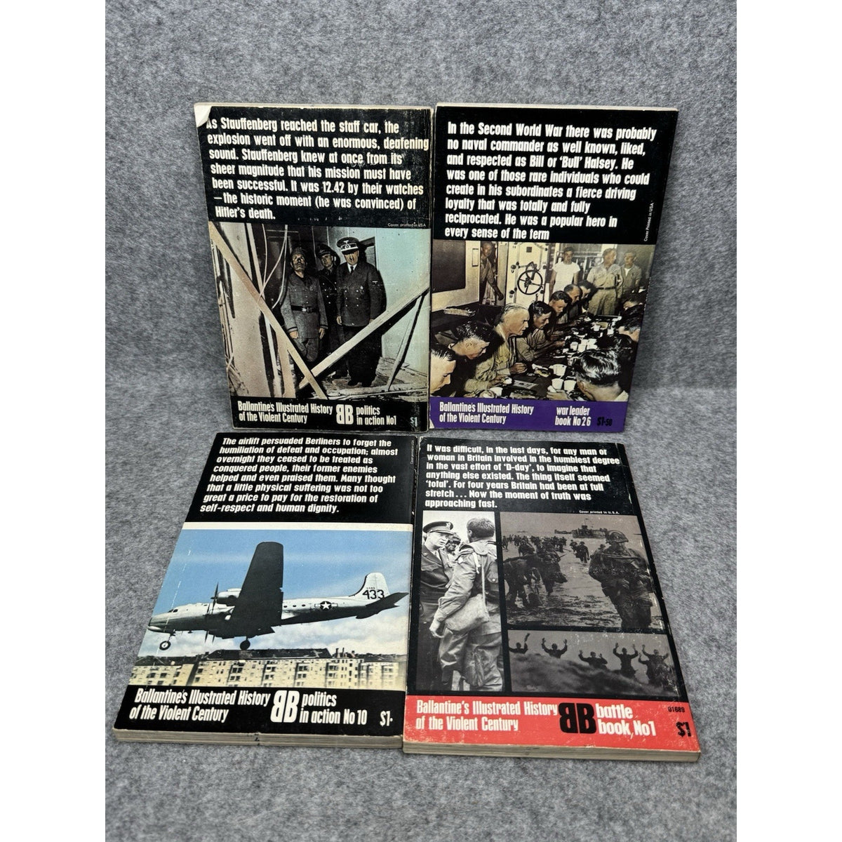 Ballantine’s Illustrated WWII History 4-Book Lot D-Day Halsey Berlin