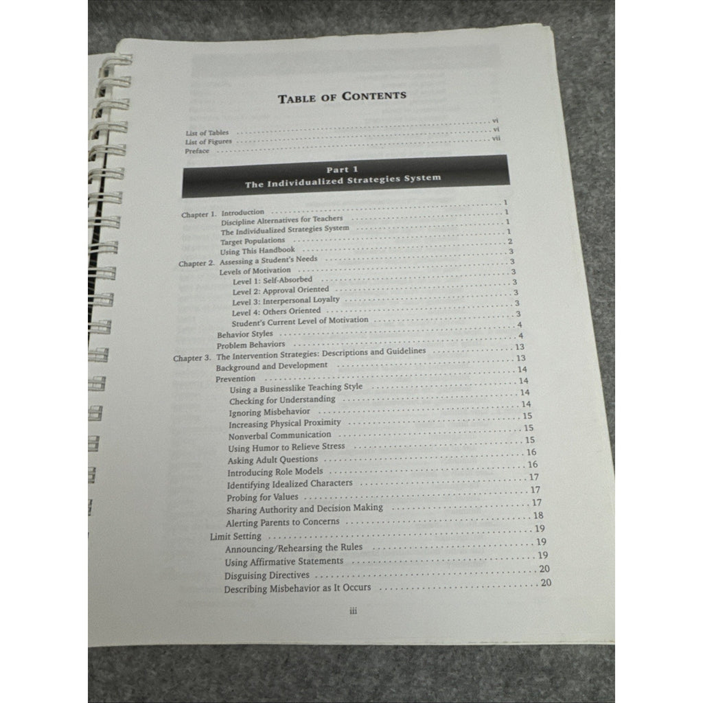 Handbook of Individualized Strategies for Classroom Discipline