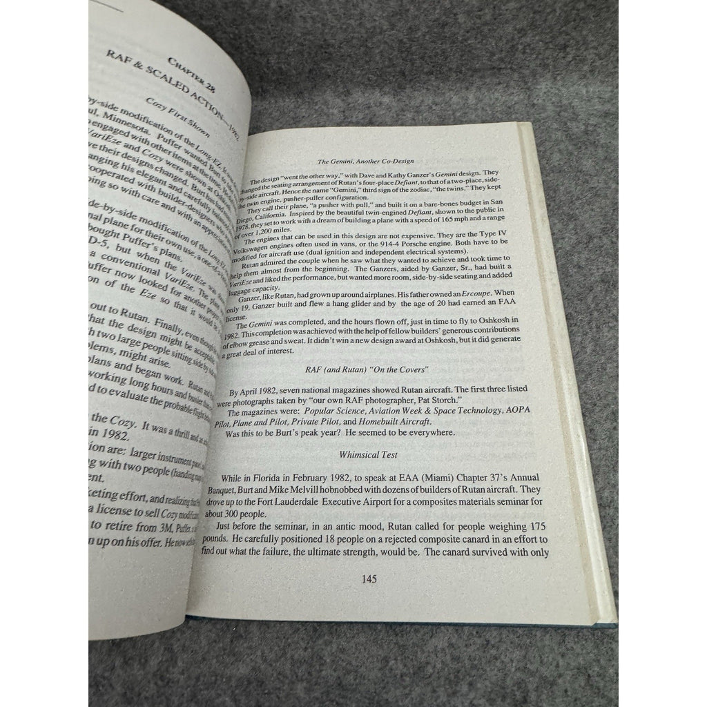 Burt Rutan Reinventing the Airplane 1991 1st Printing HC DJ Aviation