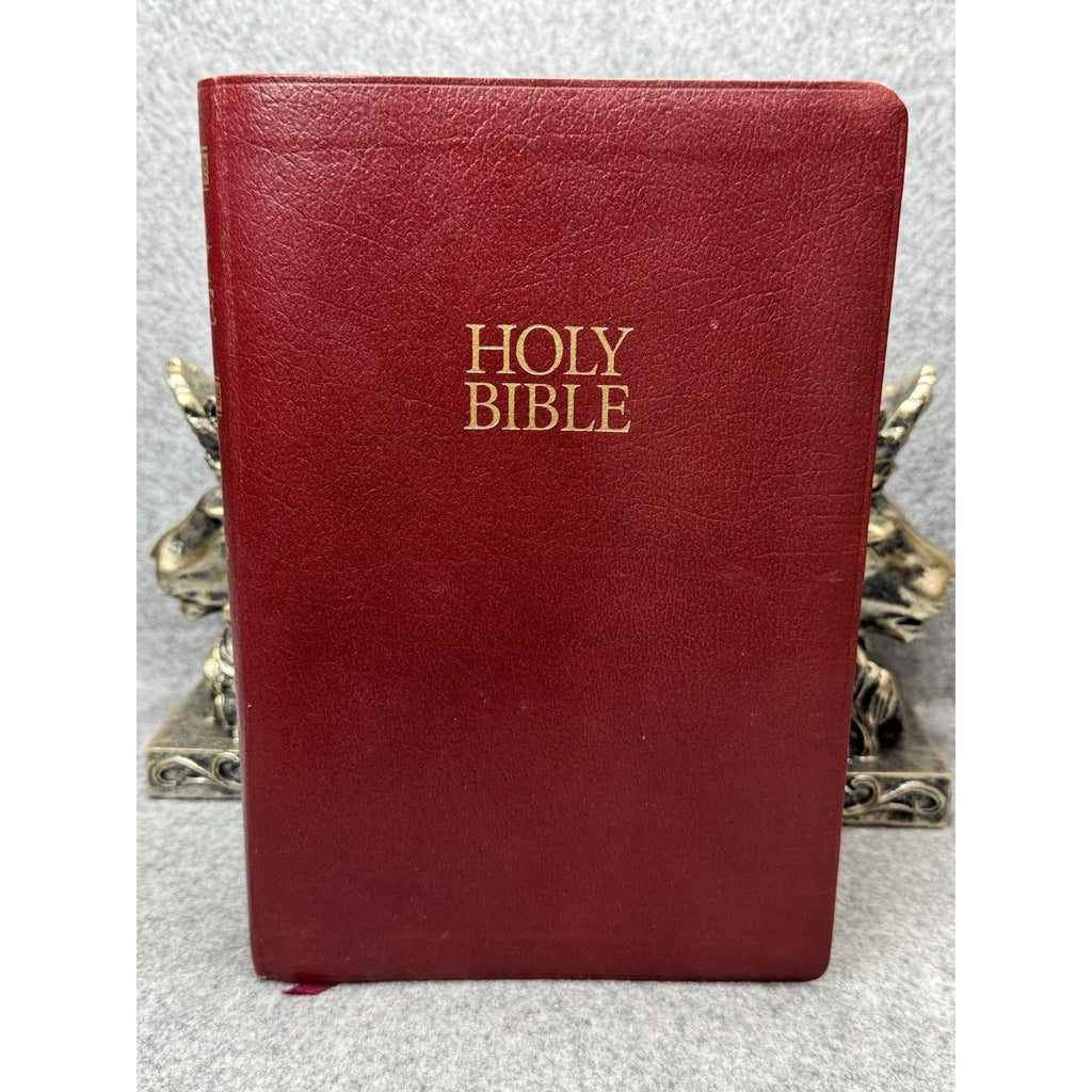1993 King James Study Bible KJV Genuine Bonded Leather Red Indexed