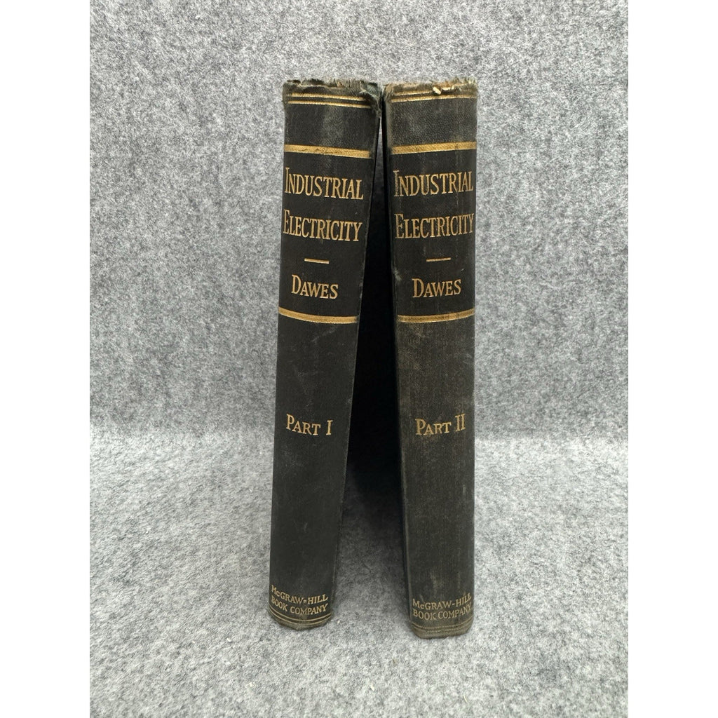 1939 Industrial Electricity Part I & II Chester L Dawes HC Book Set