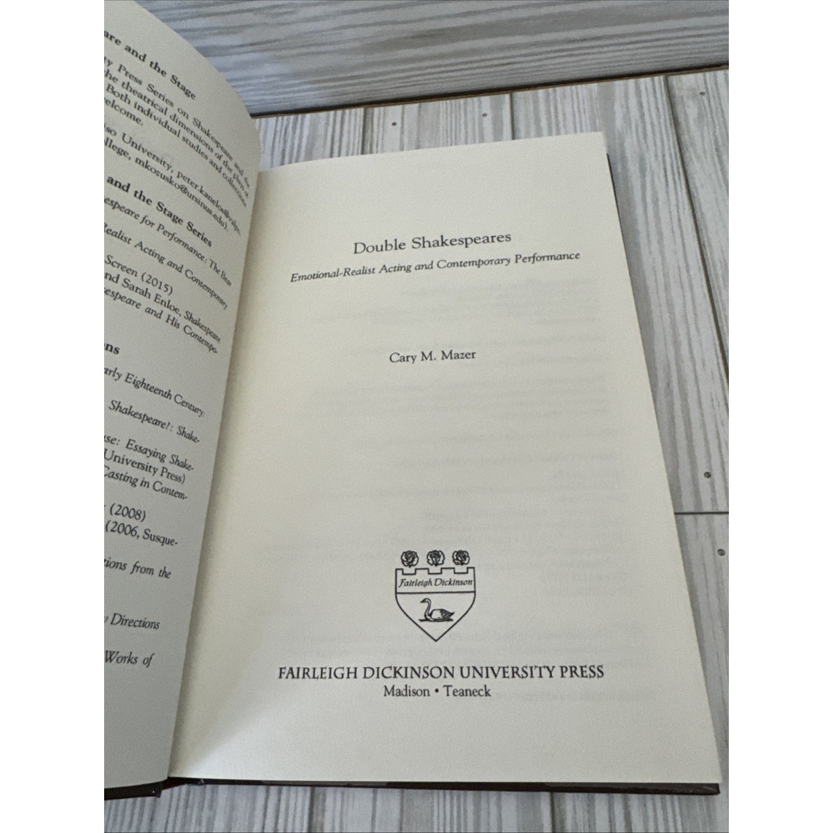 Double Shakespeares : Emotional-Realist Acting and Contemporary Performance...