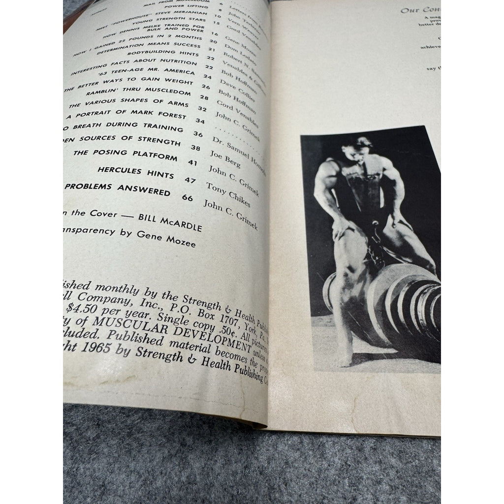 1965 Muscular Development Magazine August Bill McArdle Vintage Bodybuilding