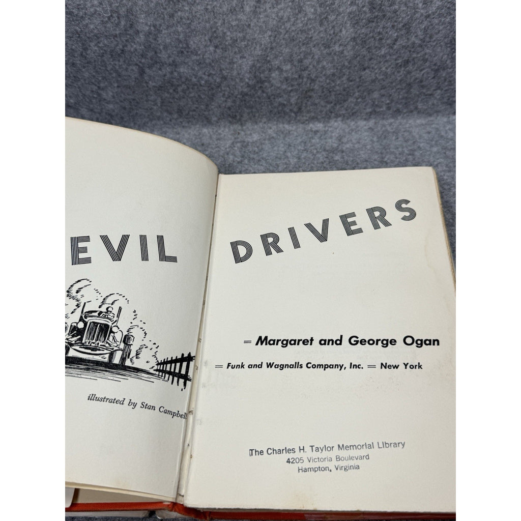 Devil Drivers Ogan 1961 1st Edition Hot Rod Stunt Racing HC Dust Jacket