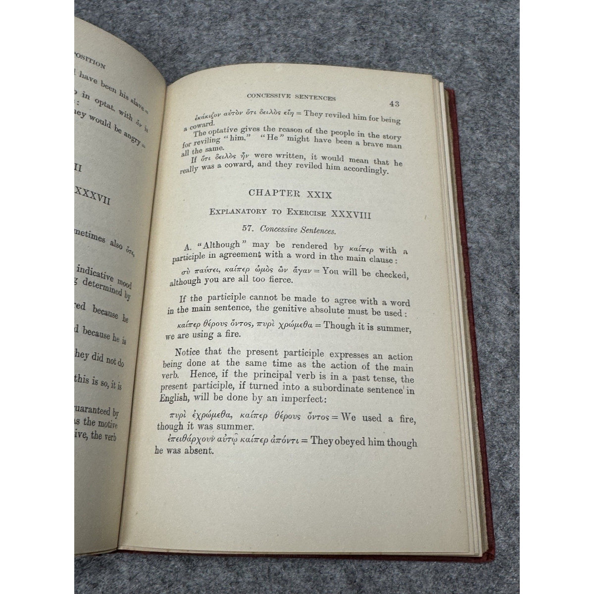 1920 Greek Prose Composition H Pitman Antique Language Textbook Hardcover