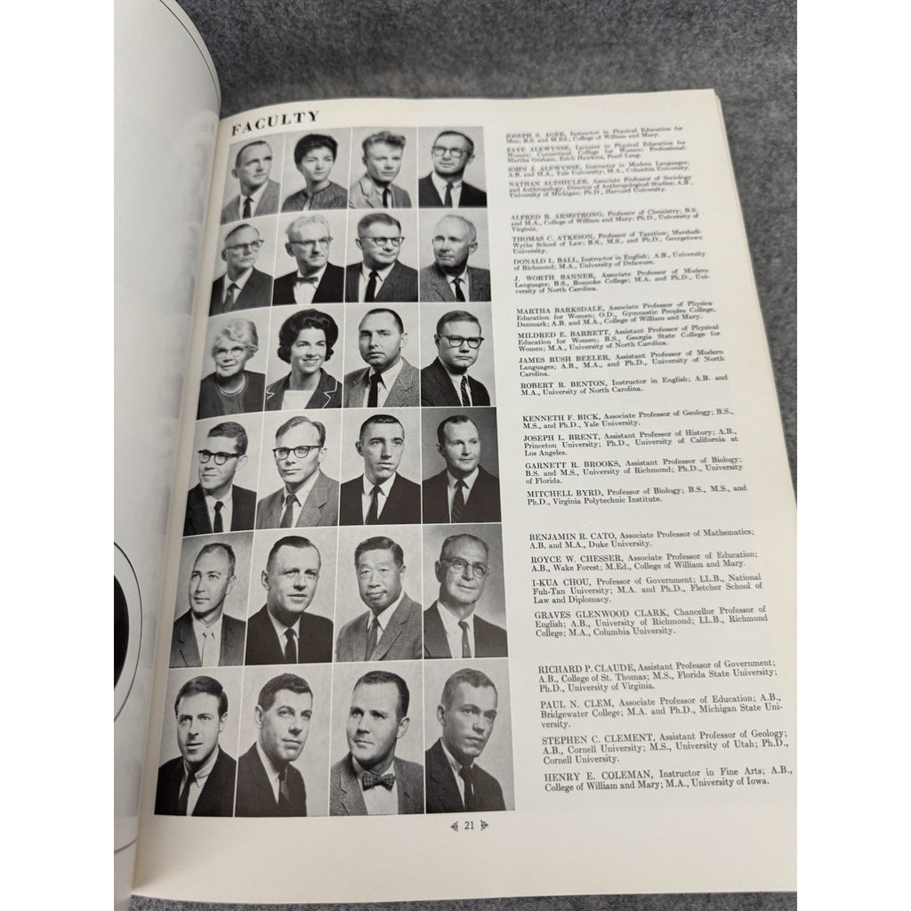 1965 Colonial Echo William & Mary College Yearbook Williamsburg VA HC