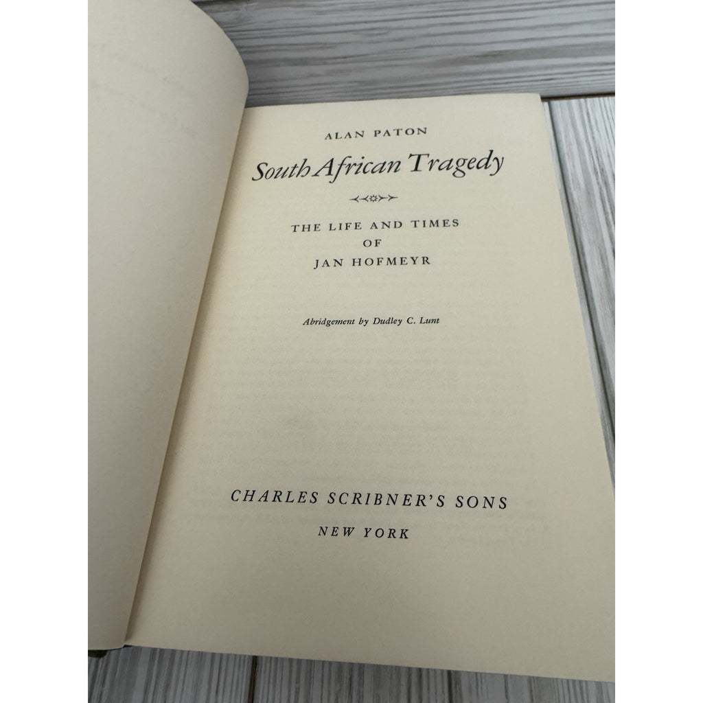 Alan Paton South African Tragedy 1965 HC Scribner No DJ