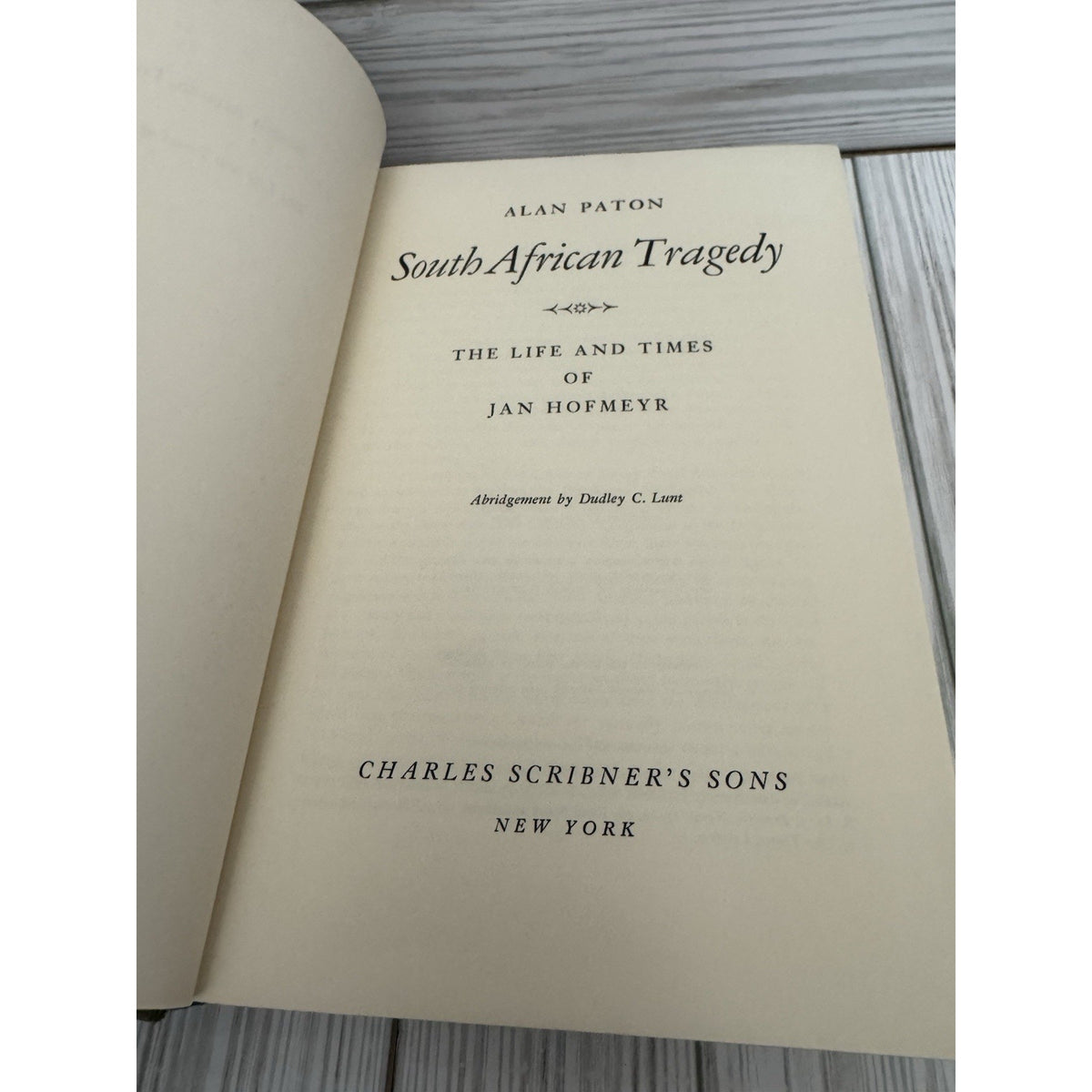 Alan Paton South African Tragedy 1965 HC Scribner No DJ