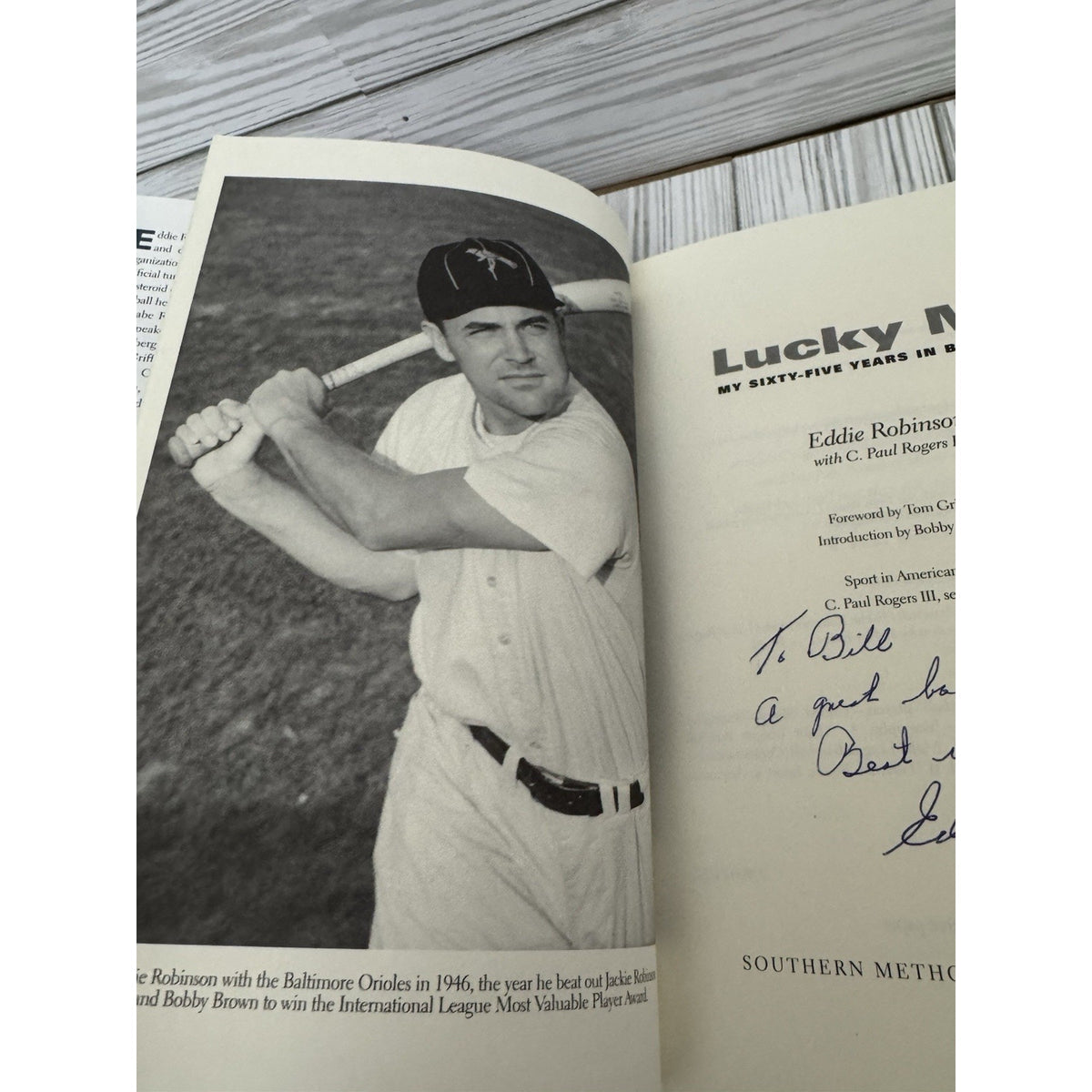 Lucky Me Eddie Robinson SIGNED 1st 2011 HC Baseball Autobiography