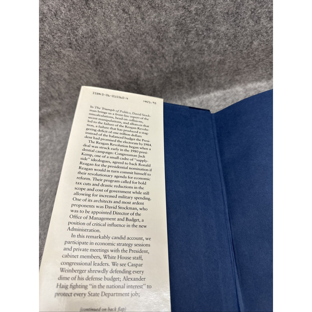 The Triumph of Politics by David Stockman First Edition 1986 with Dust Jacket