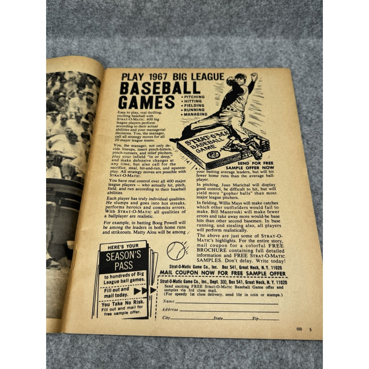 1967 True’s Baseball Yearbook Willie Mays Al Kaline Sandy Koufax Magazine