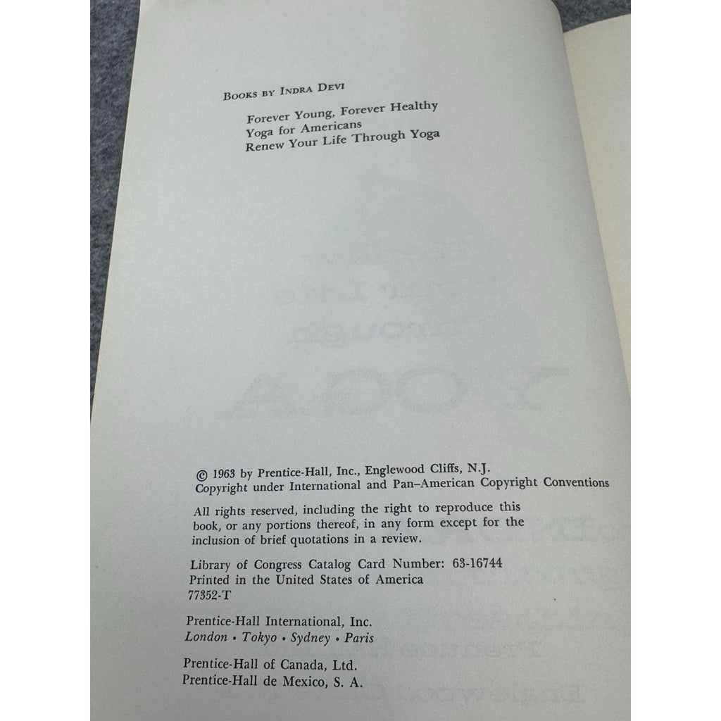 1963 Renew Your Life Through Yoga Indra Devi First Edition Hardcover