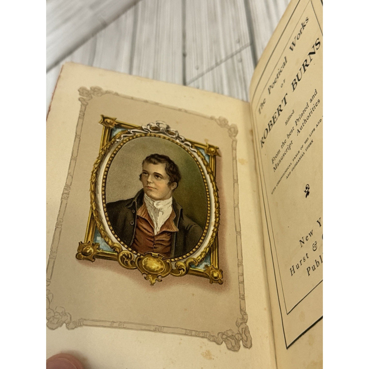The Poetical Works of Robert Burns Antique Leather HC Hurst & Co