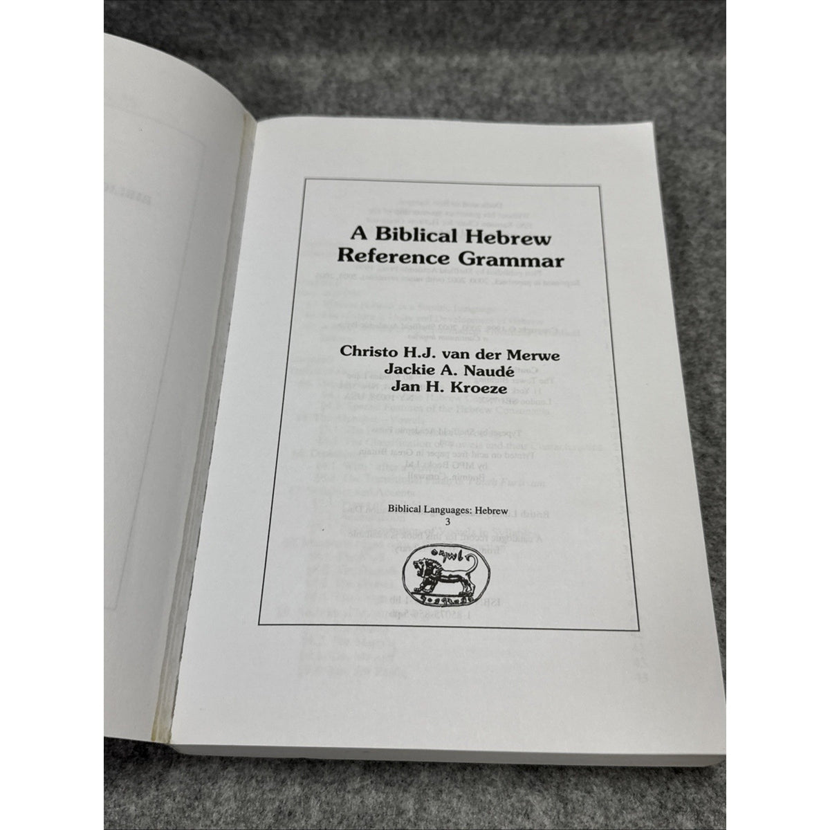 Biblical Languages: Hebrew Ser.: Biblical Hebrew Reference Grammar by Christo H.