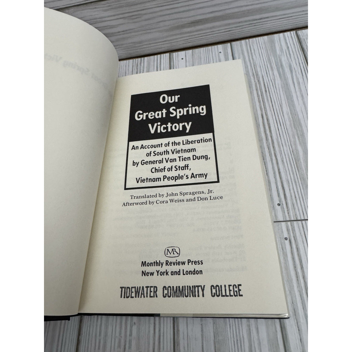Our Great Spring Victory Van Tien Dung 1977 HC Monthly Review