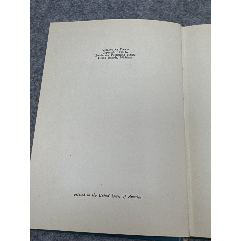 violins at dawn zondervan book -rachael borne-1956 hardcover