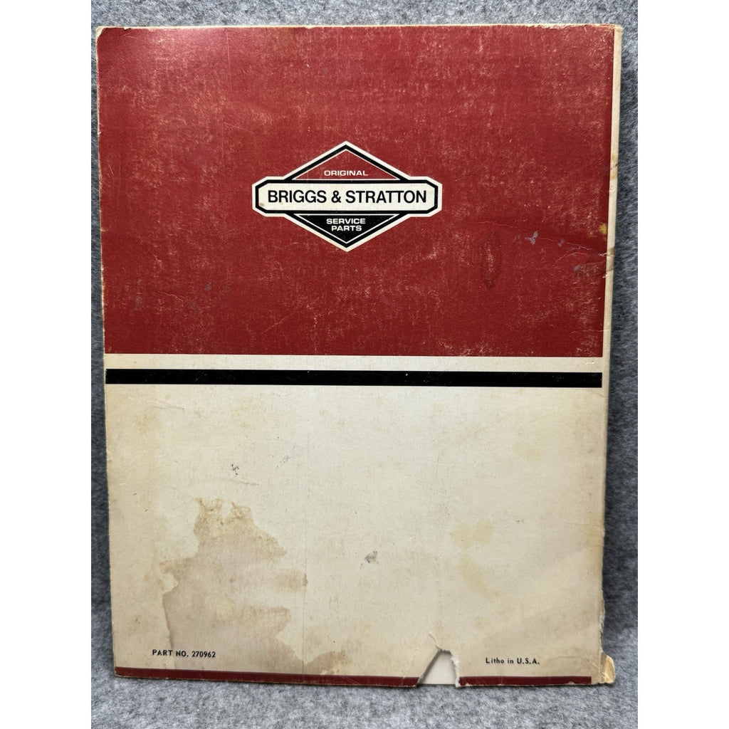 Vintage Briggs & Stratton Service Repair Manual 270962 Small Engine L-Head