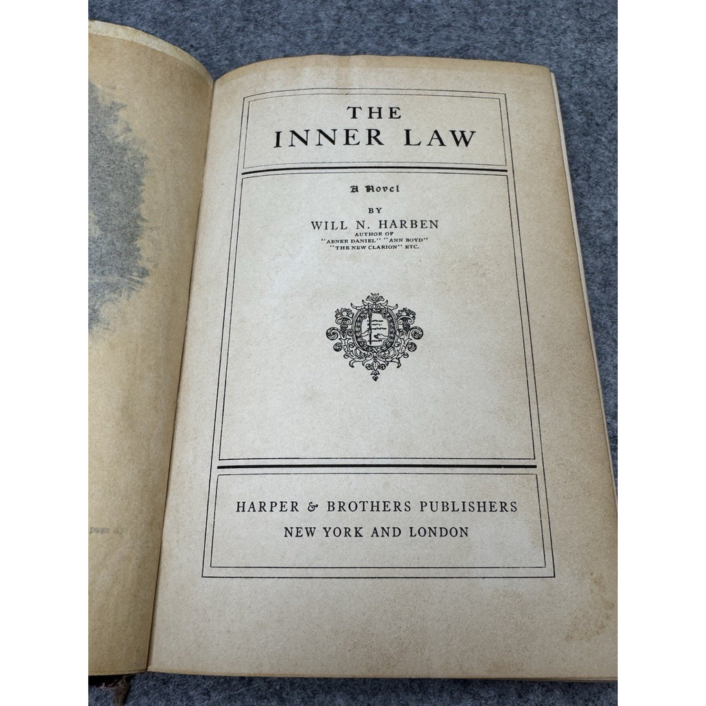 1915 The Inner Law Will N Harben First Edition Hardcover Harper & Bros