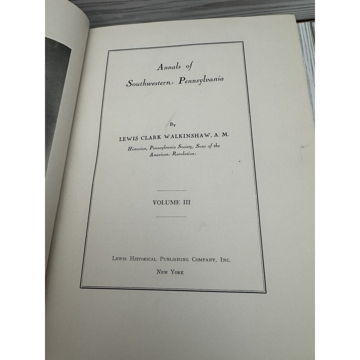 Annals of Southwestern Pennsylvania Vol 3 Walkinshaw 1939 HC