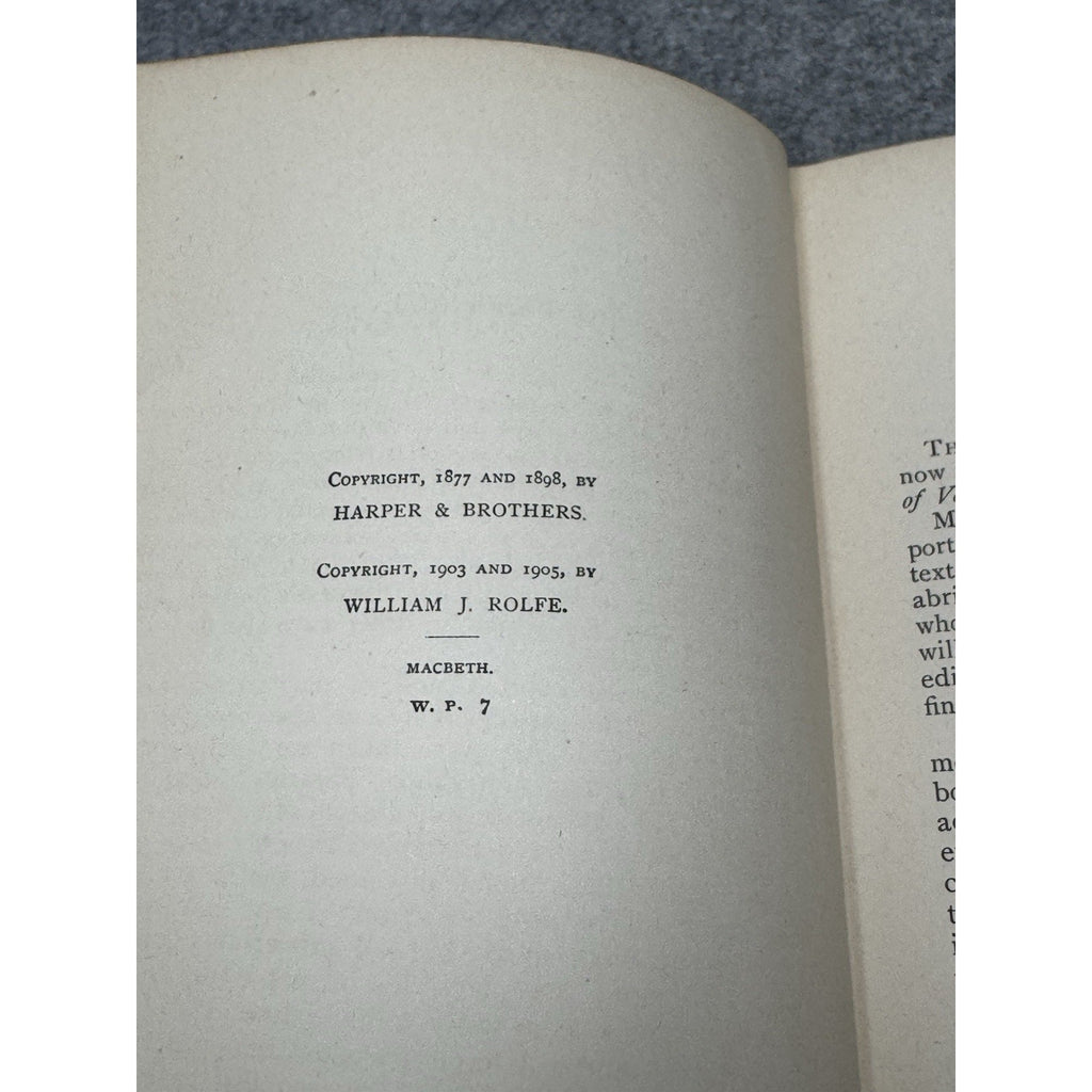Antique 1905 Shakespeare’s Macbeth William J. Rolfe Illustrated Hardcover