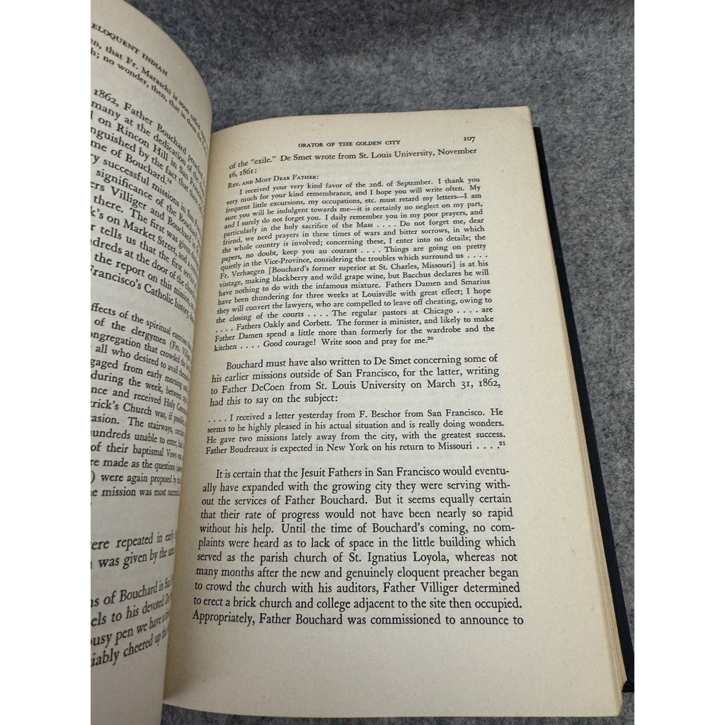 1949 Eloquent Indian James Bouchard California Jesuit HC 1st Stanford