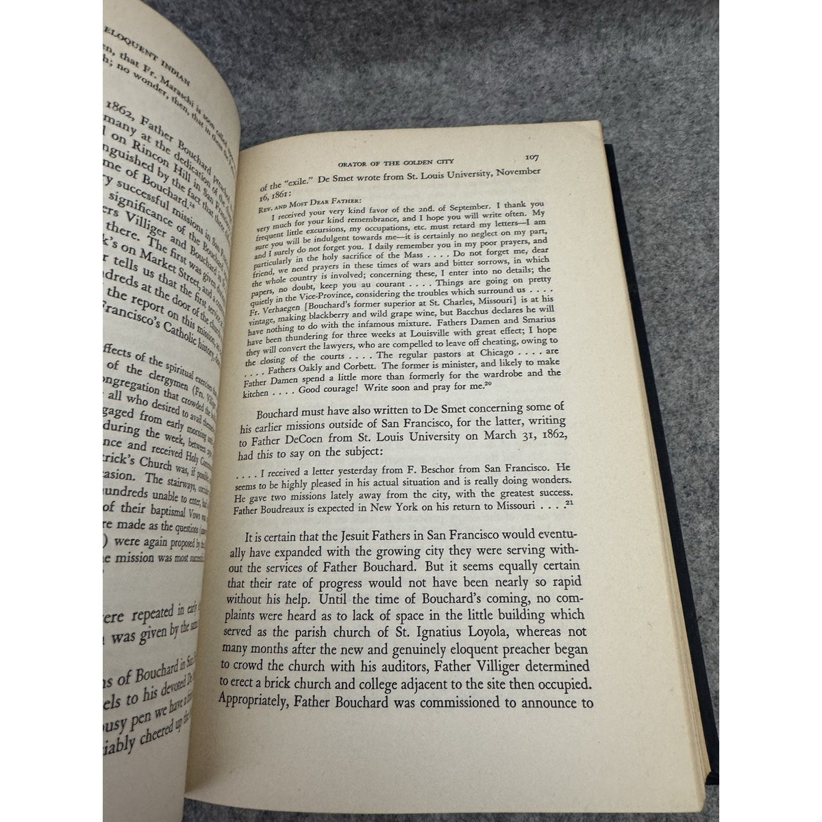 1949 Eloquent Indian James Bouchard California Jesuit HC 1st Stanford